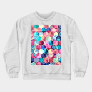 Topaz & Ruby Crystal Honeycomb Cubes Crewneck Sweatshirt